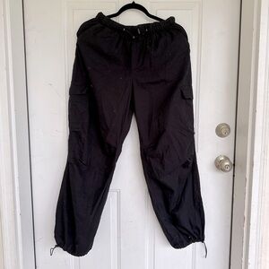 Sweet Envy Cargo Pants Size M(6-8) Wide Leg Elastic Waist Cargo Pockets Buckles